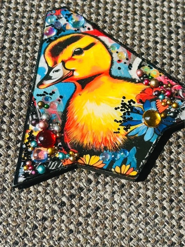 Grande pingente de pato florido ou acessório para criação de joias – photo 2